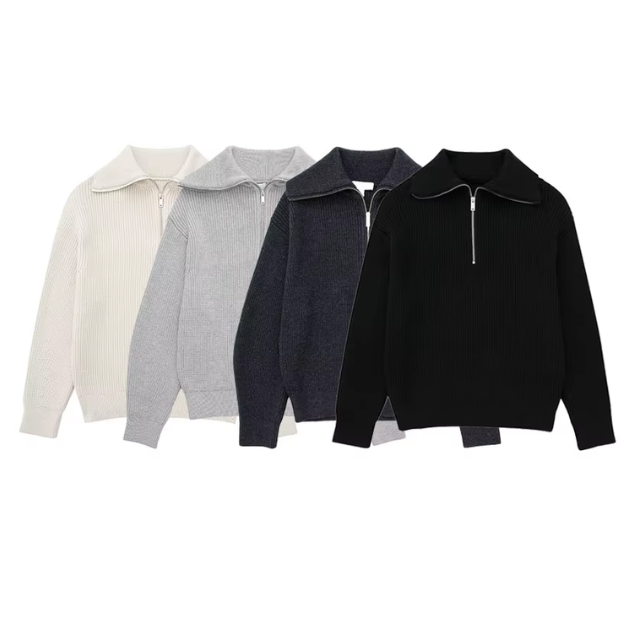 Pull Zippé en Maille