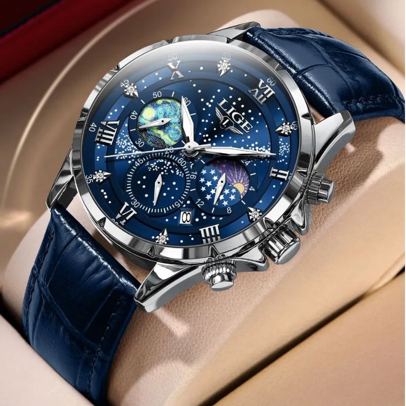 Montre Élégante avec Phase Lunaire