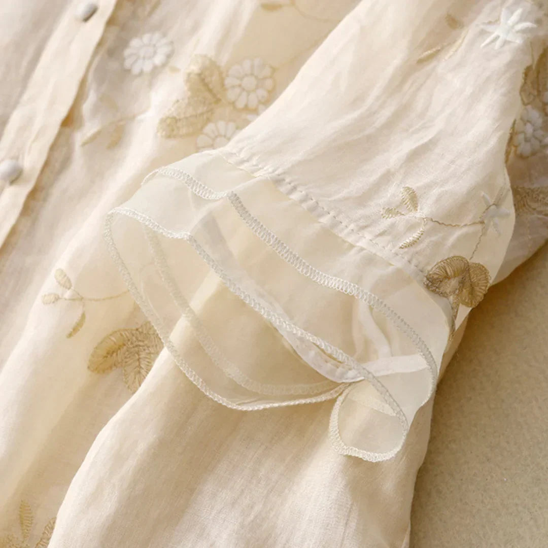 | Haut en coton brodé