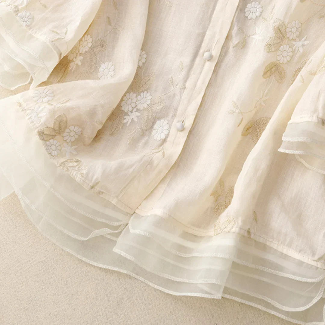 | Haut en coton brodé