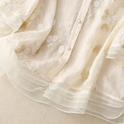 | Haut en coton brodé