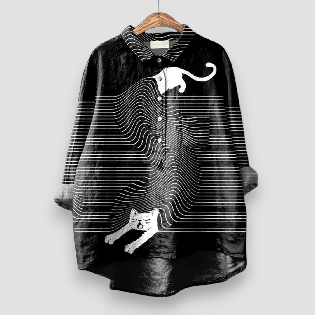 Kathrin | Chemise pour femme avec imprimé de chien.