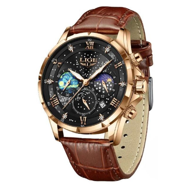 Montre Élégante avec Phase Lunaire