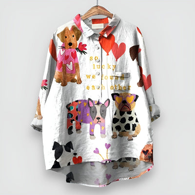 Kathrin | Chemise pour femme avec imprimé de chien.