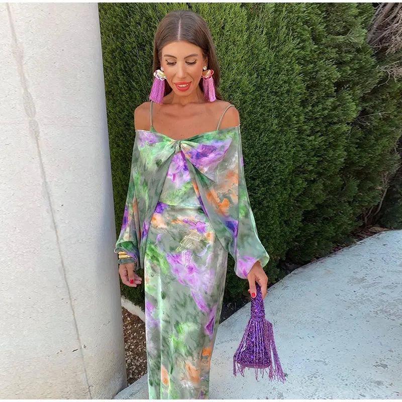 Anisten™ | Robe Longue Femme Imprimé Halo-Dye Été Bohème