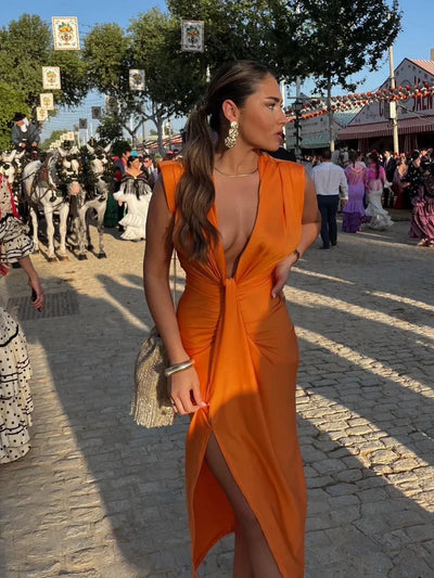 Moriah™ | Robe Longue Femme Plissée.