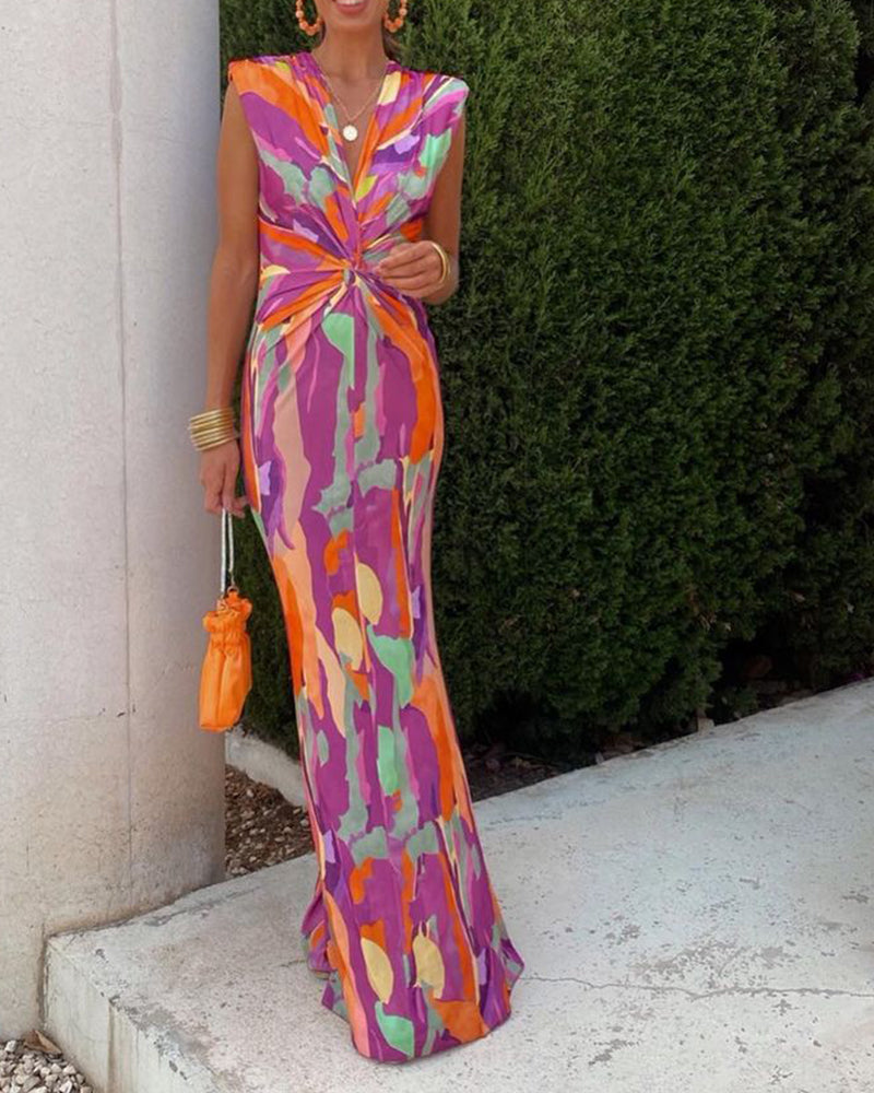 Élodie™ | Robe Longue Nouée Sans Manches