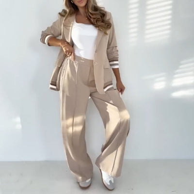 Spécial printemps 🌸 Ensemble beige décontracté 2 pièces pour femme