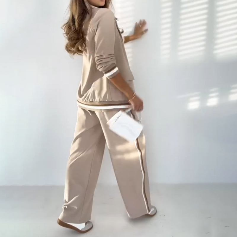 Spécial printemps 🌸 Ensemble beige décontracté 2 pièces pour femme