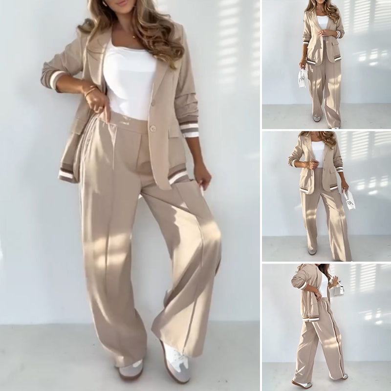 Spécial printemps 🌸 Ensemble beige décontracté 2 pièces pour femme
